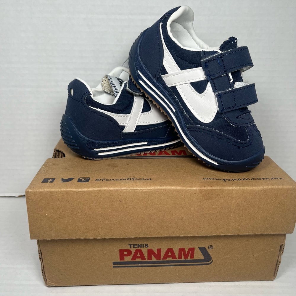 Kids Navy and White Sneakers